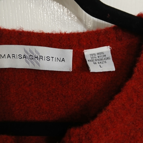 Marisa Christina Wool Blend Fall Embroidered Button Front Cardigan Size L - Picture 6 of 9